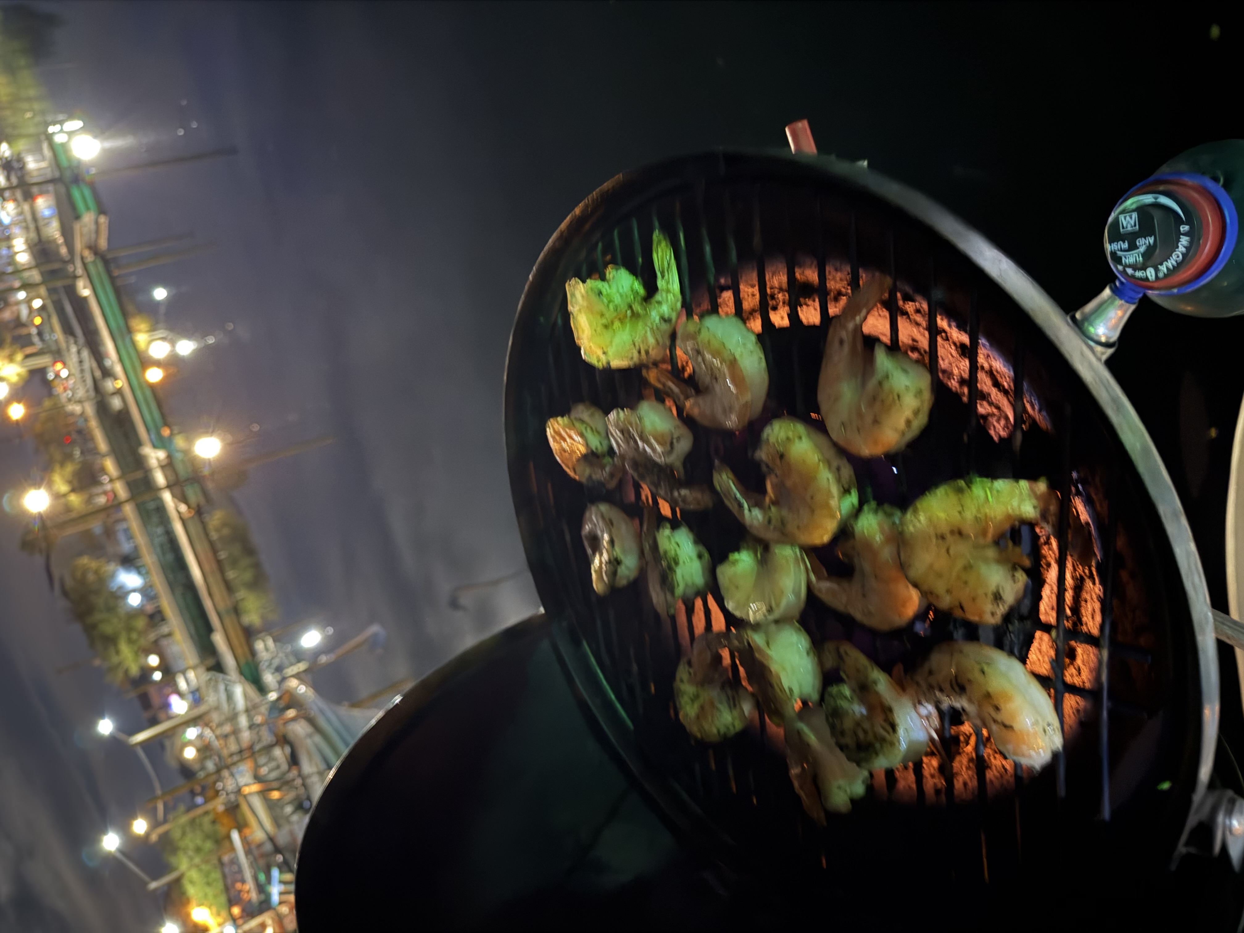 Evening grilling on Northern Lights at anchor